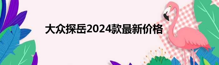 大众探岳2024款最新价格