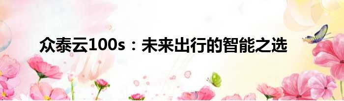 众泰云100s：未来出行的智能之选