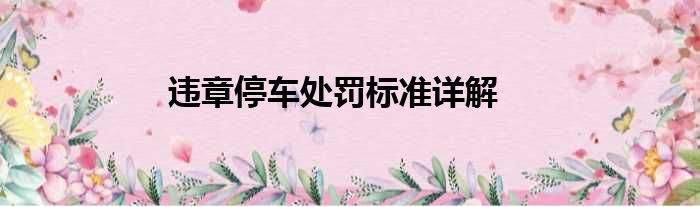 违章停车处罚标准详解