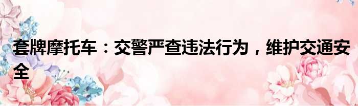 套牌摩托车：交警严查违法行为，维护交通安全
